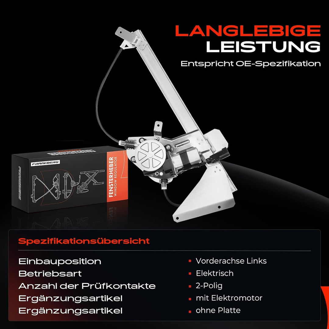 Frankberg Fensterheber Mit Motor Vorne Links Kompatibel mit Cabrio/City-Coupe/Fortwo Cabrio 450 Alle