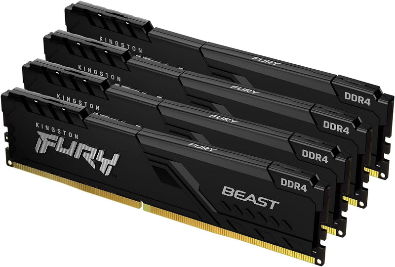Kingston FURY Beast 32GB (4x8GB) 3200MHz DDR4 CL16 Desktop Speicher Kit mit 4 KF432C16BBK4/32 32GB K