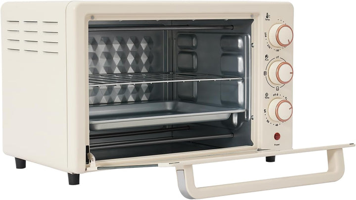 Backofen 22L, Pizzaofen 1000W, 120 °C-250 °C, Timer 0-60 Min, Miniofen mit Backblech Grillrost für F