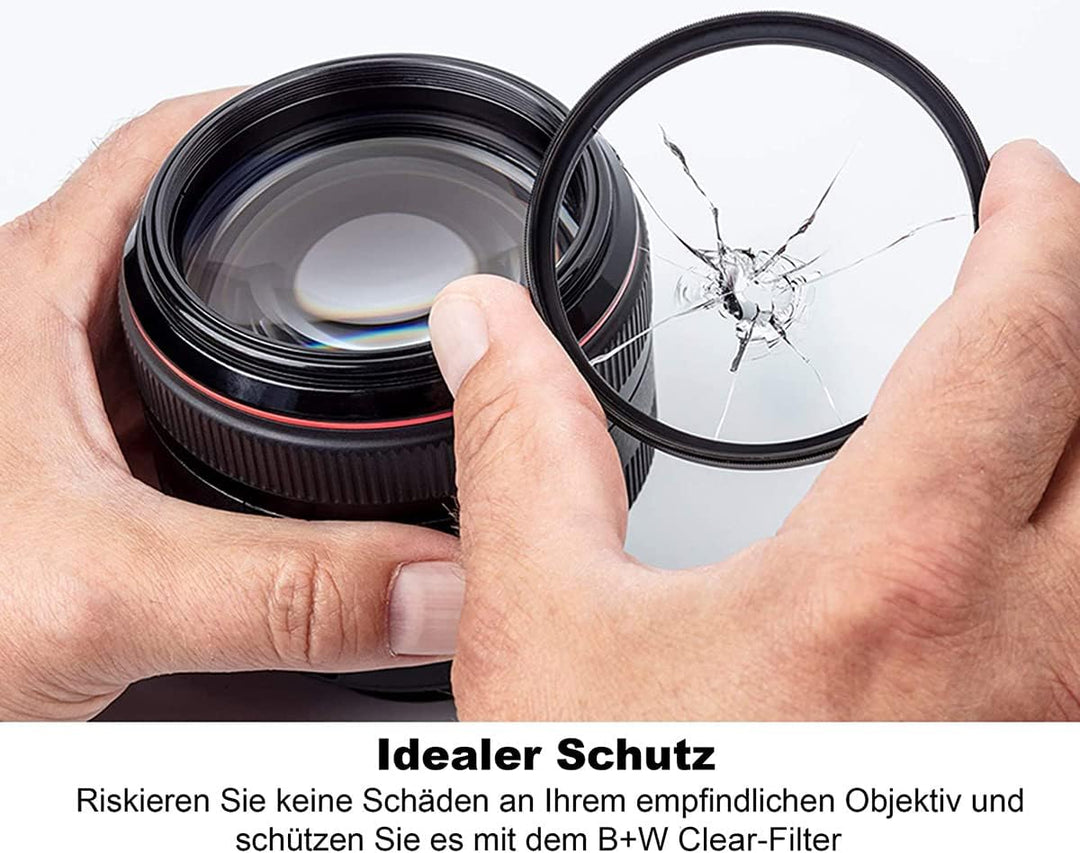 B+W Schutz-Filter, Clear Filter 007 MRC Basic 49mm (16x vergütet, Professional) 1101253 Schwarz