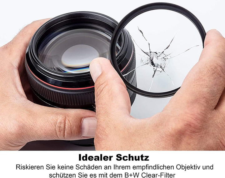 B+W Schutz-Filter, Clear Filter 007 MRC Basic 49mm (16x vergütet, Professional) 1101253 Schwarz
