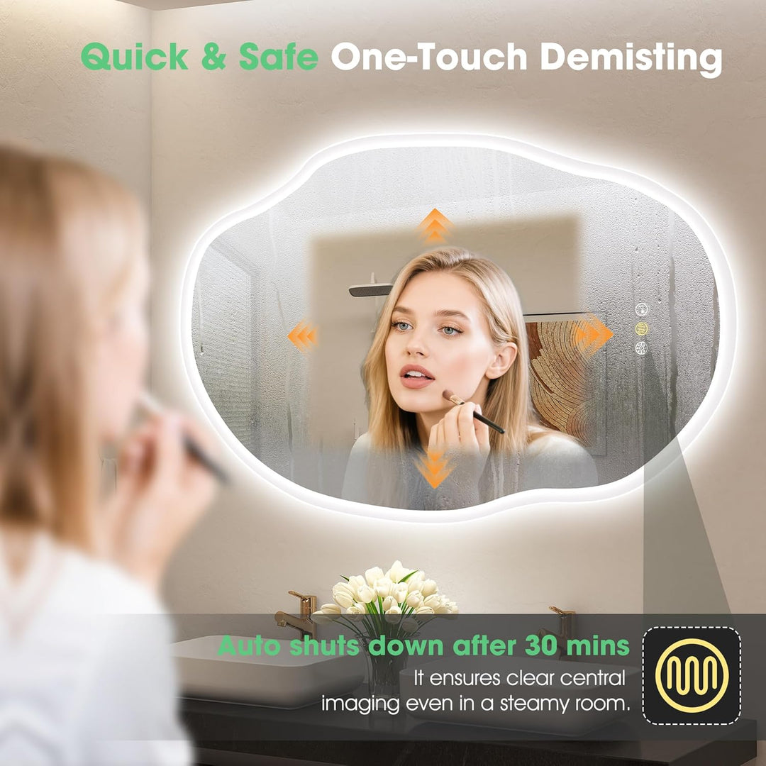 S'bagno Badspiegel-mit-Beleuchtung 600x900 mm, Badezimmerspiegel-mit-Beleuchtung und Bluetooth, Entf