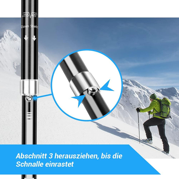Glymnis Wanderstöcke Trekkingstöcke Walking Stöcke 7075 Aluminium Wanderstock verstellbar 110-130cm