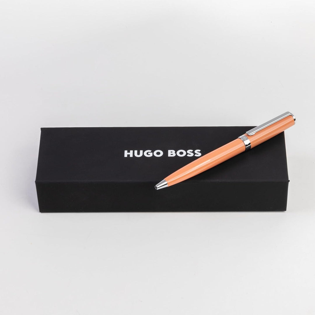 Hugo Boss Gear Icon Kugelschreiber aus Messing mit Chrome Beschichtung in der Farbe Light Orange, Ma