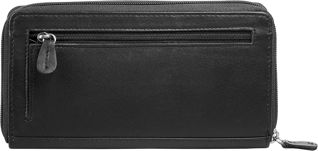 bruno banani Geldbörse Leder Echt Leder schwarz Damen - 020577, Schwarz