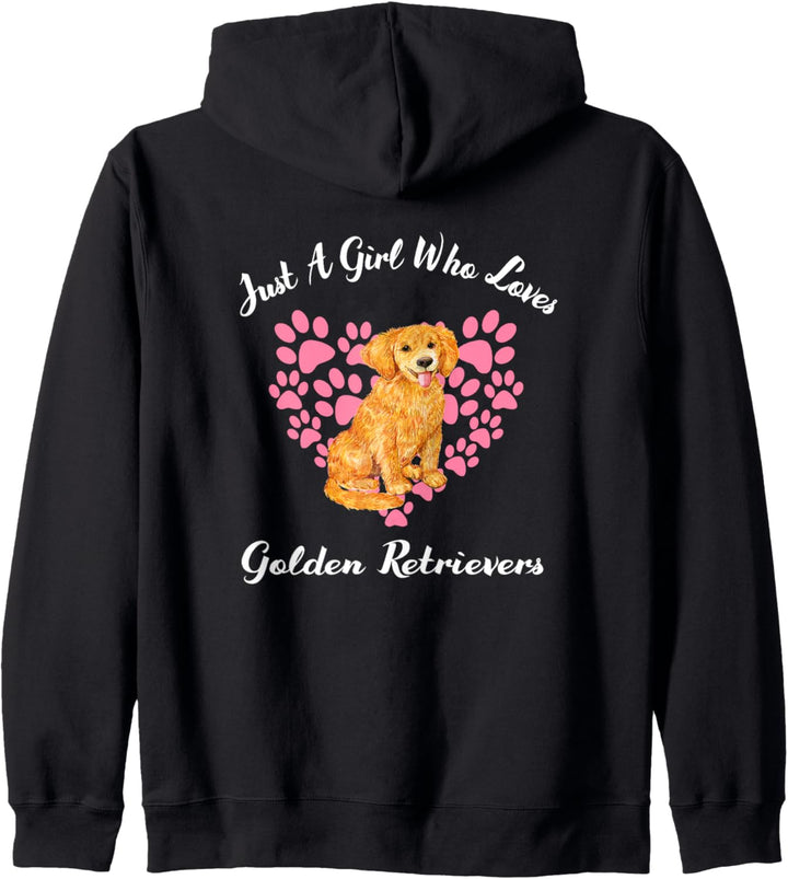 Just A Girl Who Loves Golden Retrievers Hunde Süsser Welpe Kapuzenjacke