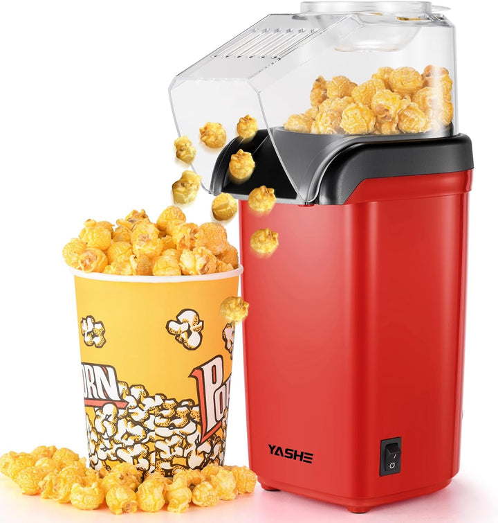 YASHE Popcornmaschine, 1200W Heissluft Popcorn Maker, Elektrische Popcorn Maschinen, One-Touch-Bedie
