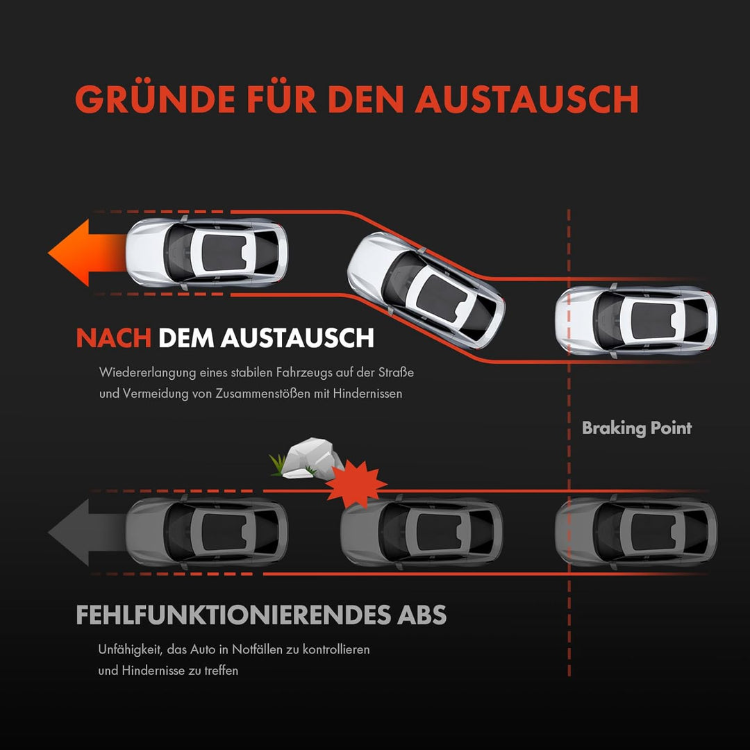 2x ABS Sensor mit Kabel 2-Polig Vorne Links Rechts für R-o-a-d-s-t-e-r 452 0.7L Cabriolet Coupe 2003