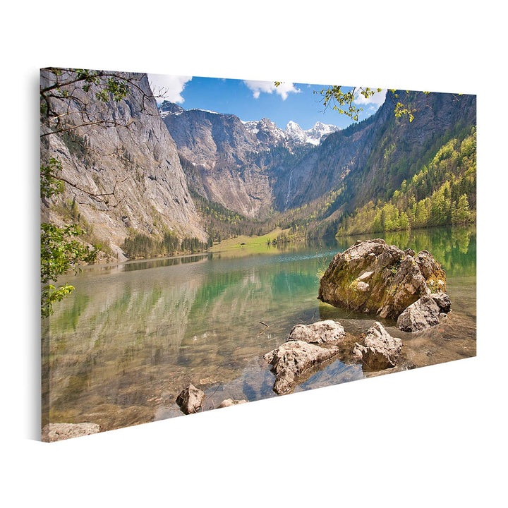 islandburner Bild auf Leinwand Obersee Deutschland Landschaft Bayerisch Berchtesgaden Bilder Wandbil
