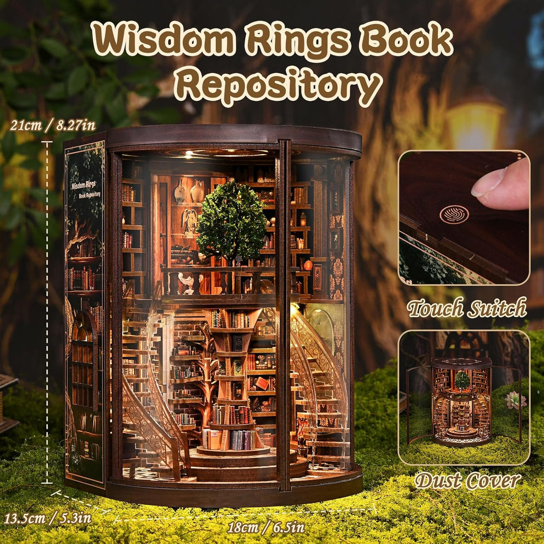 Book Nook Kit, DIY Miniatur Haus Puppenhaus Bausatz Bücherregal Deko für Jugendliche und Erwachsene（