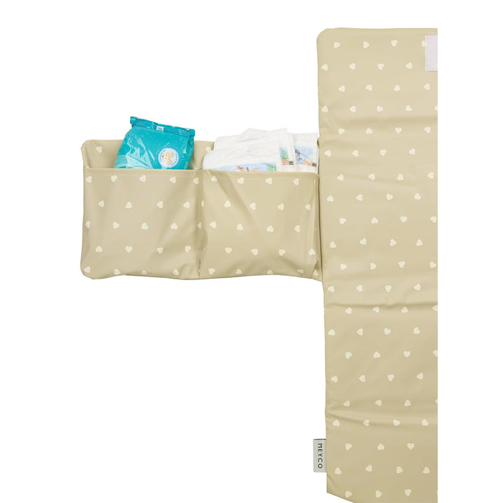 Meyco Reisewickelunterlage Wickelauflage Sweet Heart Sand/Soft Sand | für unterwegs - praktische Tas
