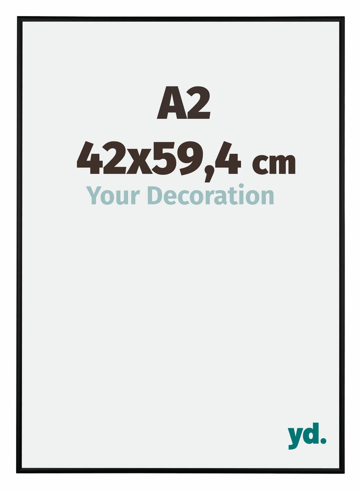 yd. Your Decoration - Bilderrahmen DIN A2 42x59.4 cm - Schwarz Matt - Bilderrahmen aus Aluminium mit