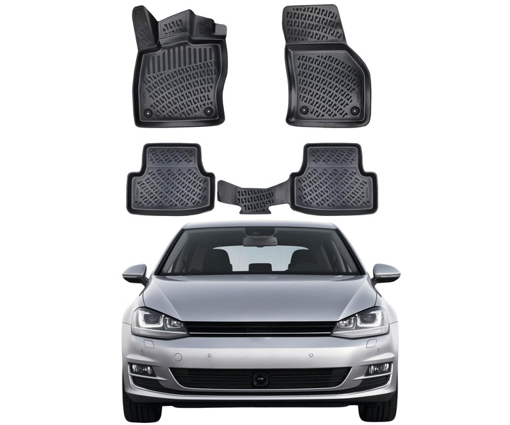 Rizline Passgenau 3D Fussmatten Auto Kompatibel mit Volkswagen Golf 7 2013-2020 Auto Zubehör 1. Und