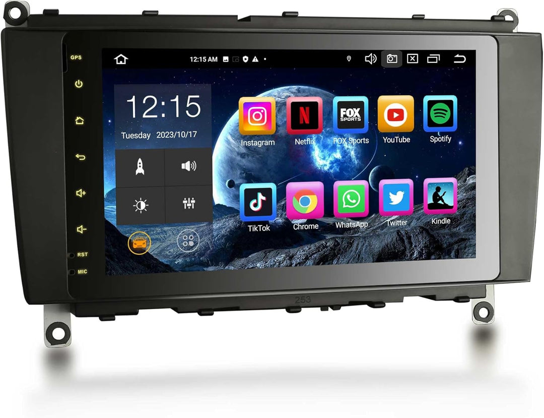 Erisin 8-Kern 4GB+64GB 8 Zoll Android 12 Autoradio mit GPS Navigationsgeräte für Mercedes Benz W209
