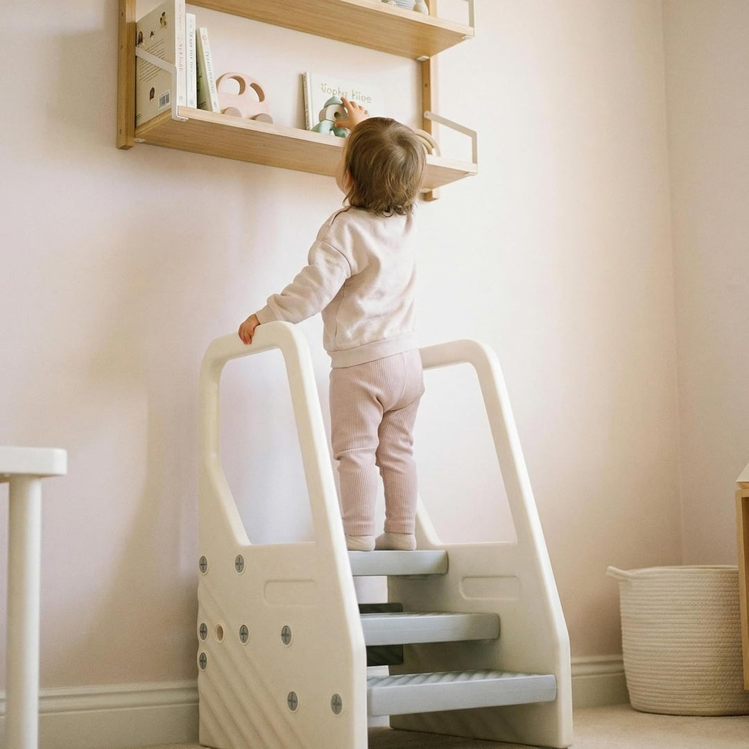 AIYAPLAY Tritthocker Kinder 3 Stufen Höhenverstellbar Kinderhocker Trittschemel mit Handgriffe, Anti