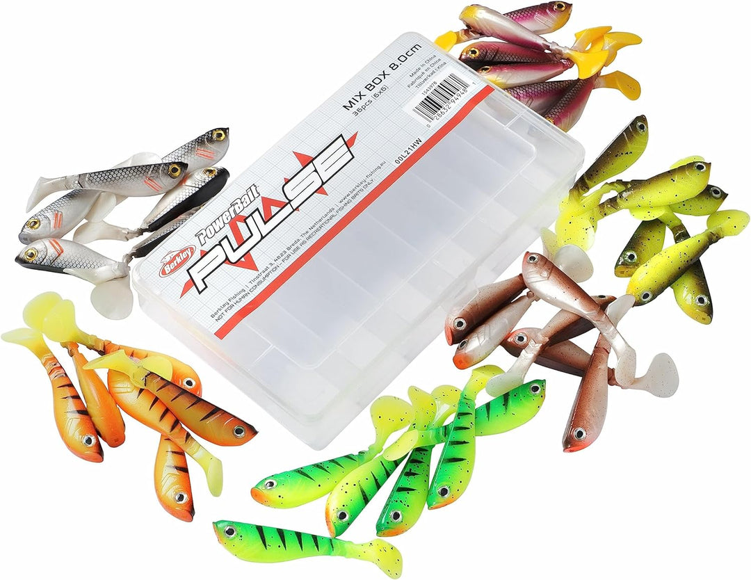 Berkley Pulse Shad Gummifisch-Set – Set aus weichen Paddelschwanz-Ködern für Hecht, Barsch, Köder fü