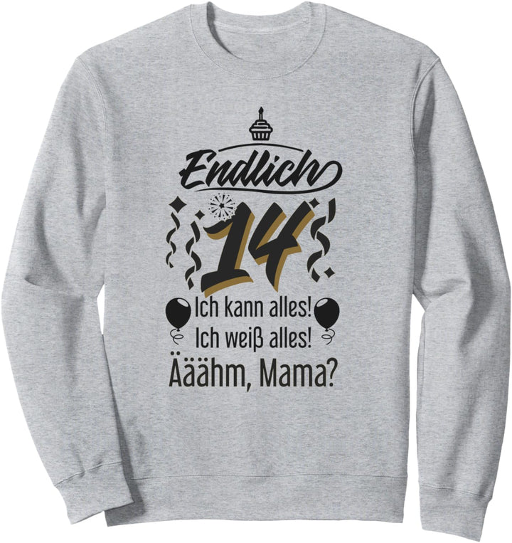 Endlich 14 Geburtstag 14 Jahre Teenager 2007 Jahrgang Sweatshirt