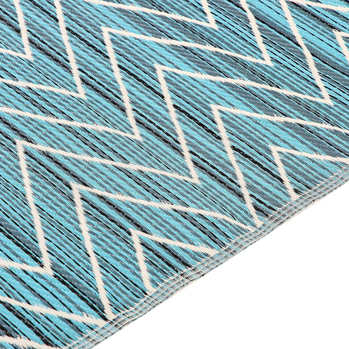 Outdoor Teppich Blau 120 x 180 cm Zickzackmuster Balotra