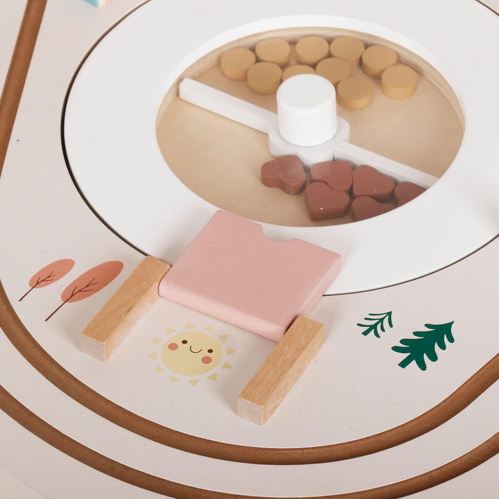 Mamabrum Holz-Lerntisch für Kinder mit 10 Aktivitäten für Kinder 3+, Montessori Spielzeug, Motoriksc
