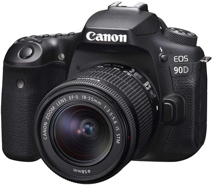 Canon EOS 90D Spiegelreflexkamera Gehäuse - mit Objektiv EF-S 18-55mm F3.5-5.6 IS STM (32,5 MP, 7,7