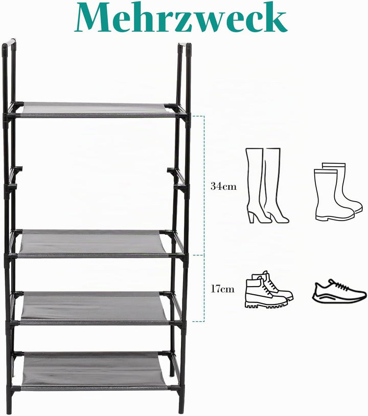 edihome, Schuhregal, 5 Ebenen, (28 x 45 x 89 cm), Schuhschrank Schmal, Schmale und hohe Schuhregale