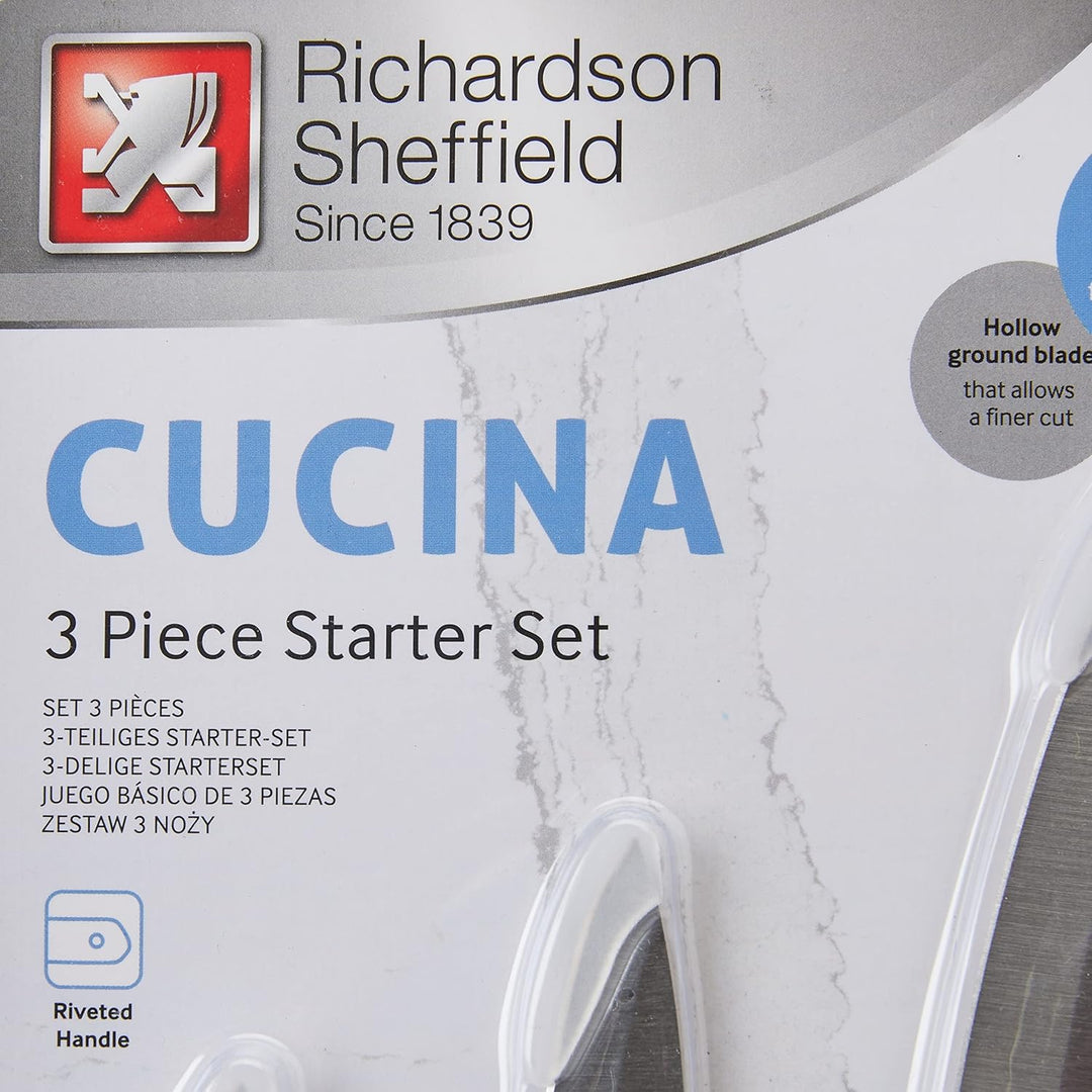 Richardson Sheffield Cucina Starter-Messer-Set, 3-teilig, Silber Messerset | 3-teilig, Messerset | 3