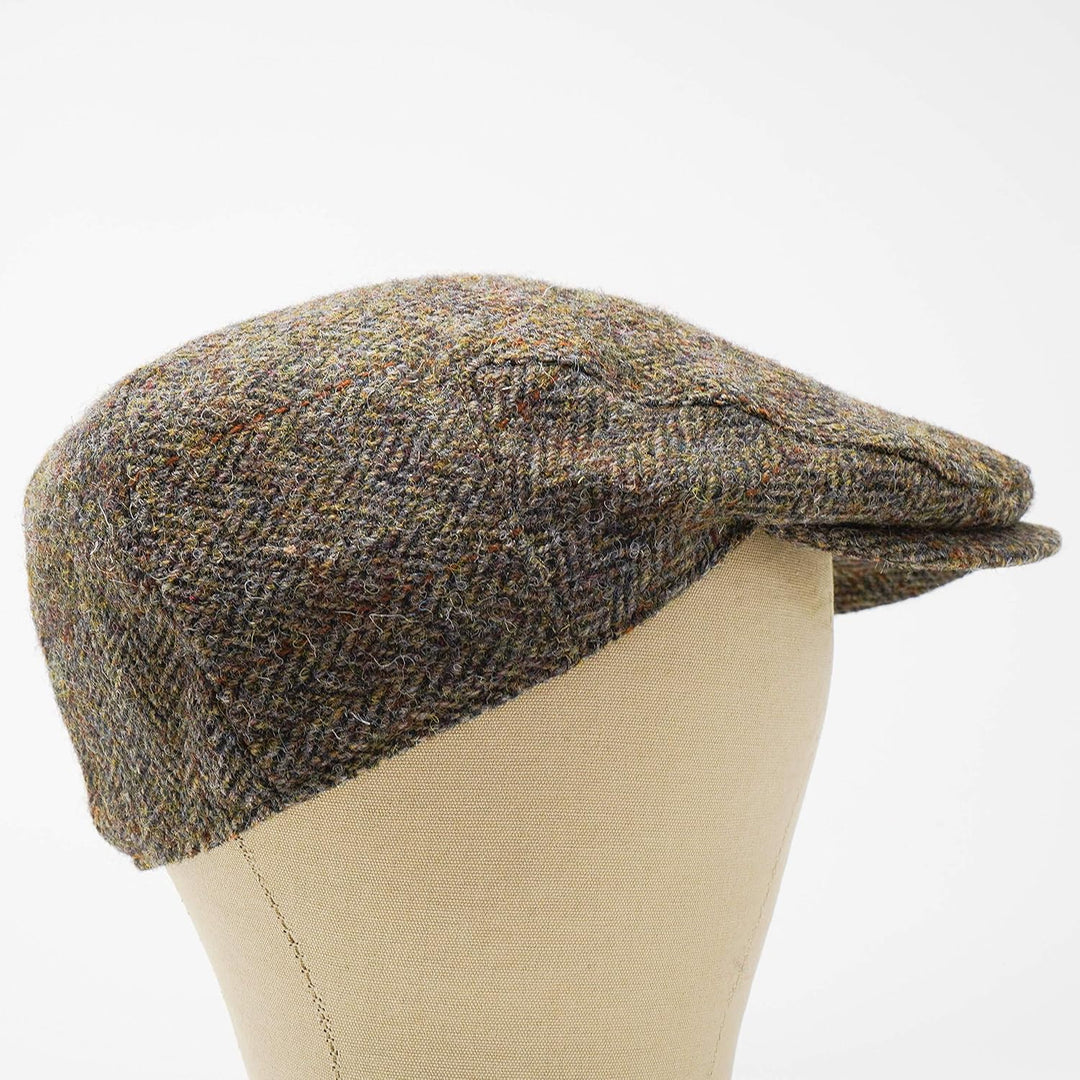 Borges & Scott Nevis Schirmmütze – Schiebermütze aus 100% handgewebter Wolle - Harris Tweed - wasser