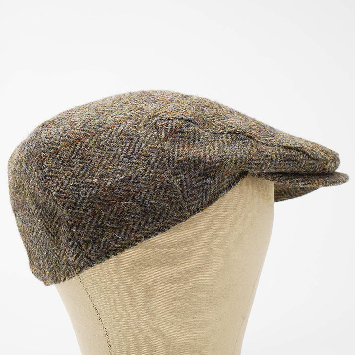 Borges & Scott Nevis Schirmmütze – Schiebermütze aus 100% handgewebter Wolle - Harris Tweed - wasser