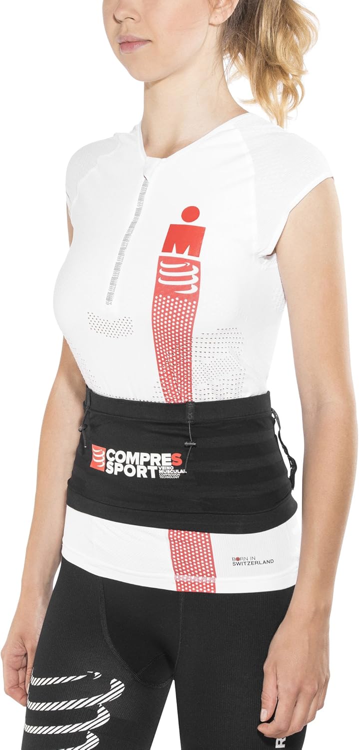 COMPRESSPORT Free Belt Pro Laufgürtel Trinkgürtel Rennnummer Gürteltasche XL/XXL, XL/XXL