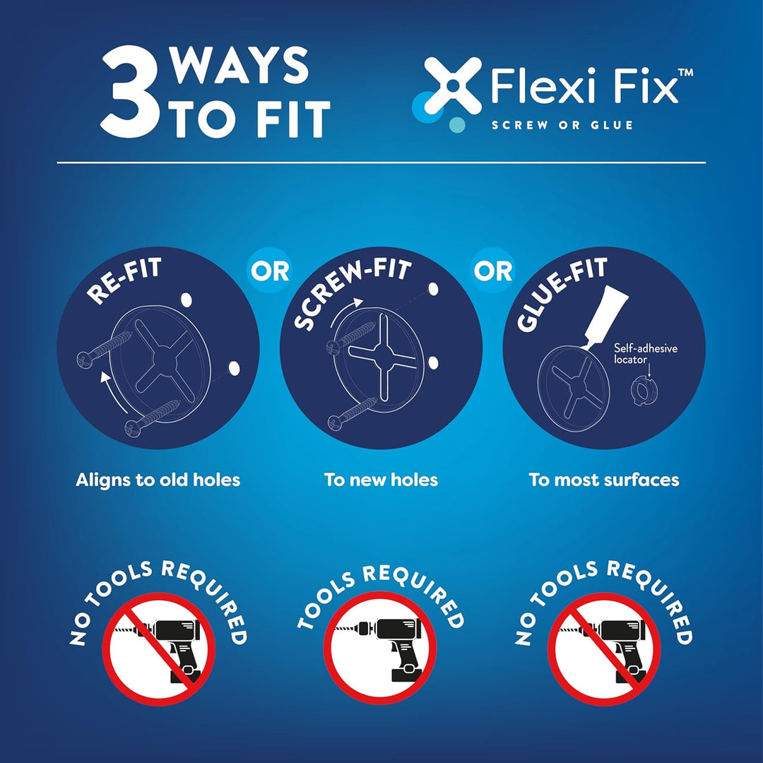 Croydex Handtuchringhalter zur Wandmontage, Flexi-Fix – Knightsbridge, verchromte Oberfläche, univer