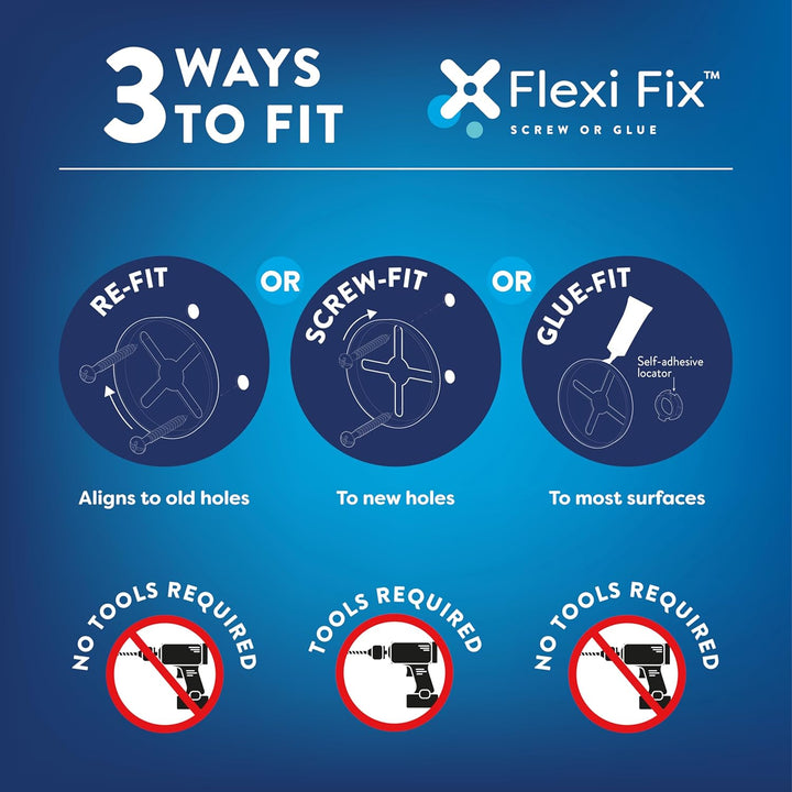 Croydex Handtuchringhalter zur Wandmontage, Flexi-Fix – Knightsbridge, verchromte Oberfläche, univer