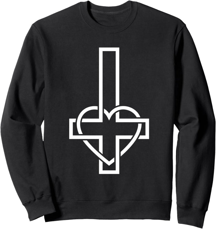 Inverted Cross With Heart Sweatshirt