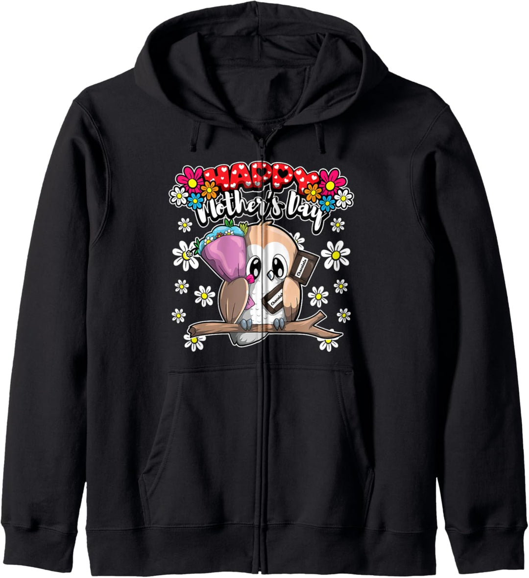 Happy Mother's Day - Ich liebe meine Mutter - Eule Kapuzenjacke
