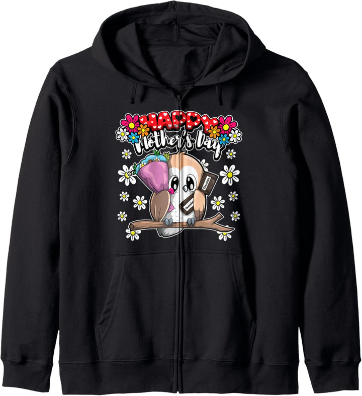 Happy Mother's Day - Ich liebe meine Mutter - Eule Kapuzenjacke