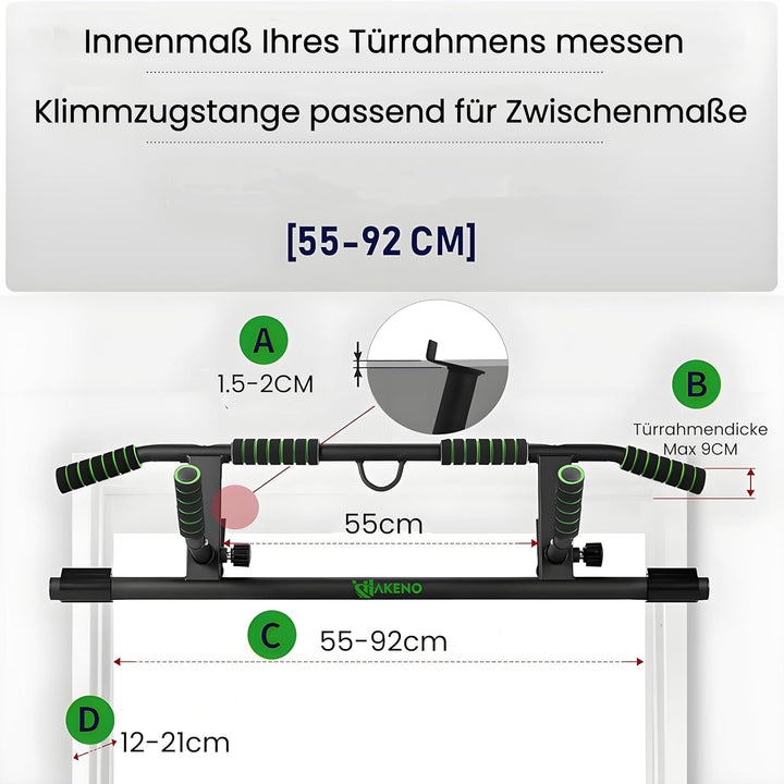 Klimmzugstange zum Einhängen– Multifunktionale Reckstange, die ohne Bohren und Schrauben im Türrahme