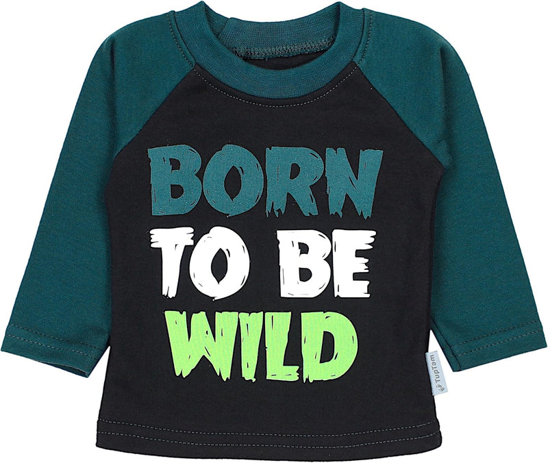 TupTam Baby Jungen Langarmshirt Gestreift 5er Set 98 Flugzeug Dunkelblau Wild Schwarz Dino Senfgelb