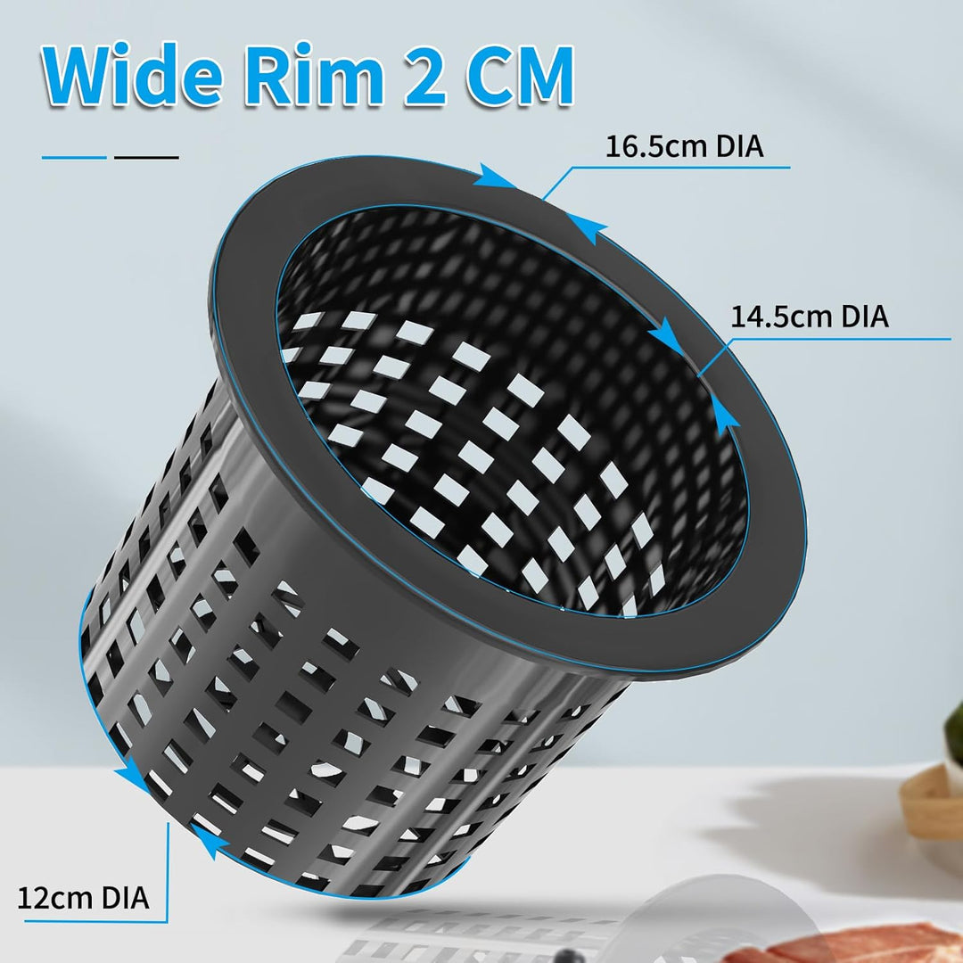 Netztöpfe 15,2 cm für 1,5 Liter Eimer-Netz-Topfdeckel, 6 Stück, 2 in 1 breite Lippe, Hydrokultur-Eim