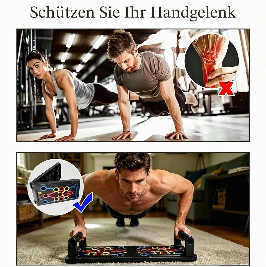 Liegestützgriffe Liegestütz Hochschiebbares Brett, Multifunktions Faltbare Liegestützen Stange, Kraf
