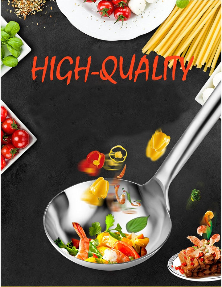 TENTA Kitchen Professional Large Stainless Steel Serving Ladle Spoon - Gravy Ladle Soup Spoon for Sc