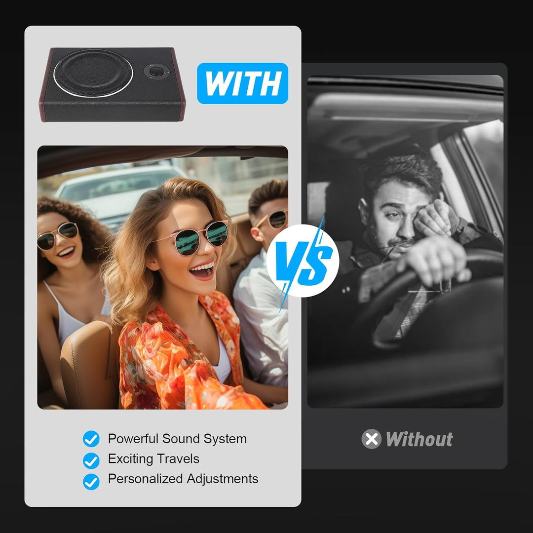 Auto Subwoofer 600W Auto Untersitz Subwoofer Autoradio Edelstahl Ultradünner Auto KFZ Untersitz Akti