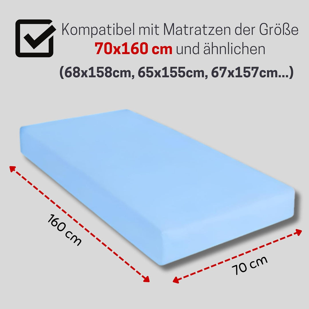 Bisoo Spannbettlaken 70x160-2in1 Bettlaken Matratzenschoner 70 x 160 Wasserdicht für Kinderbett und