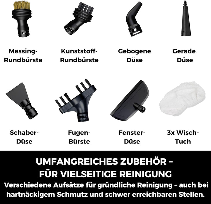 Fakir Duo Dampfreiniger 2-in-1 Hand- & Standgerät, 1400W, 380ml Tank, LED-Anzeige, Dampfregulierung