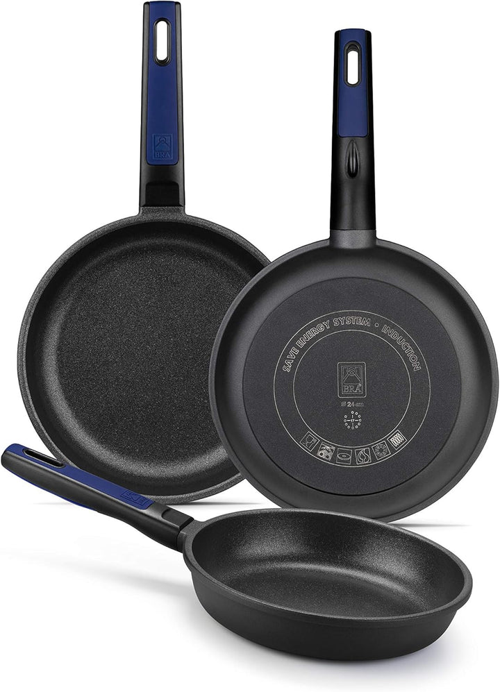 BRA Advanced | Set mit 3 antihaftbeschichteten Bratpfannen aus Aluminiumguss, 20|24|28 cm, PFOA-frei