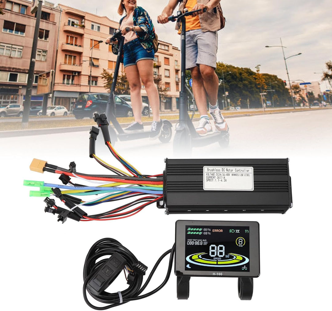 BuyWeek Elektrofahrrad Brushless Motor Controller Kit, 36V 48V 750W 1000W 30A 3 Modus Sinuswelle Con