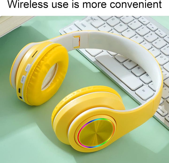 ASHATA Kopfhörer mit Aktiver Geräuschunterdrückung, Bluetooth 5.0, Faltbarer Kabelloser Over Ear Kop