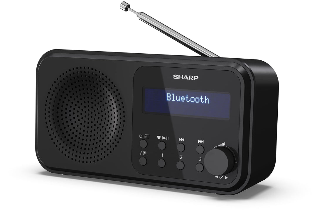 SHARP DR-P420 Portables Digitalradio (DAB/DAB+/FM mit RDS, USB, Bluetooth 5.0, 3,5mm Klinke Wecker-F