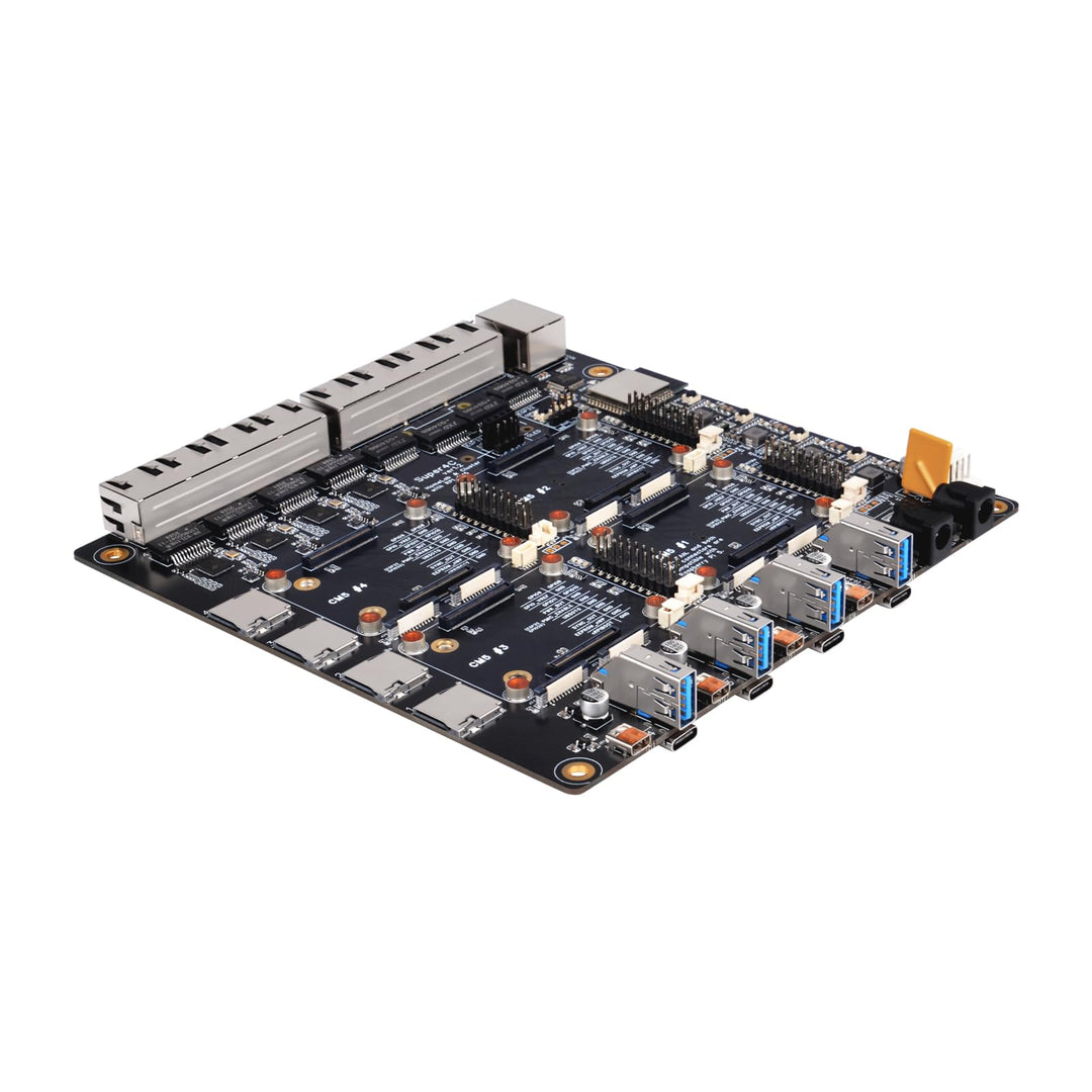 DeskPi Super4C für Raspberry Pi Compute Module 5, Cluster Mini-ITX Board Unterstützt 4 CM5, 2.5GbE +