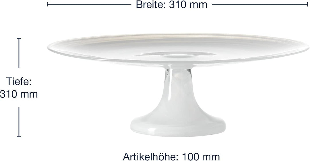 LEONARDO HOME Alabastro Torten-Platte, Teller mit Fuss, Glas-Platte für Torten, Kuchen, Cupkackes in