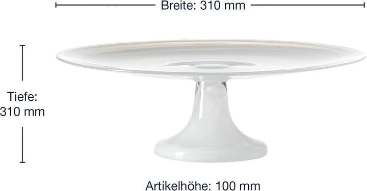 LEONARDO HOME Alabastro Torten-Platte, Teller mit Fuss, Glas-Platte für Torten, Kuchen, Cupkackes in