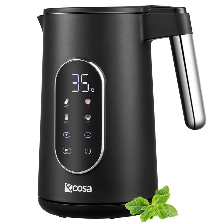 Wasserkocher Edelstahl mit Temperatureinstellung (40°C-100°C) 1,7 Liter Teekocher Warmhaltefunktion